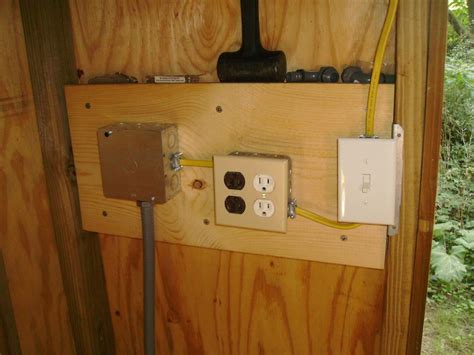 shed electrical box|sheds with electrical outlets.